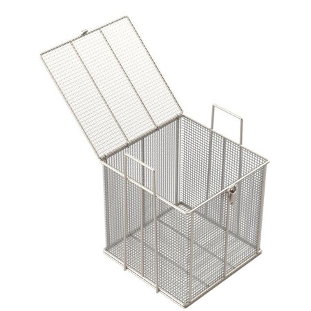 ANYSIZEBASKET Rectangular Wire Mesh Basket: 12Lx12Wx12H, 304 SS, 1/4 Rod Frame, Hinged Lid W/ Latch, Mesh: 2x.063 TMT-120120120-Q02S